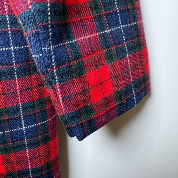 Vintage Pendleton Wool Blazer Womens 16 Red Tartan Plaid USA Made Preppy Holiday - Picture 9 of 16